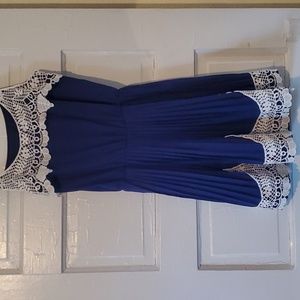 Short Dress with Lace Trim